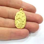 2 Leaf Charms Gold Plated Charms  (32x17mm)  G16142