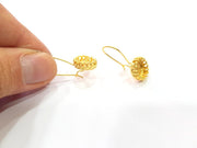Earring Blank Base Settings Gold Resin Blank Cabochon Bases inlay Blank Mountings Gold Plated Brass (10mm blank) 1 Set  G16144
