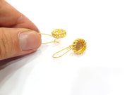 Earring Blank Base Settings Gold Resin Blank Cabochon Bases inlay Blank Mountings Gold Plated Brass (10mm blank) 1 Set  G16144