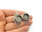 Earring Blank Base Settings Silver Resin Blank Cabochon Base inlay Blank Mountings Antique Silver Plated Brass (15mm blank) 1 Set  G16148