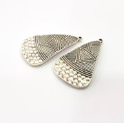 10 Silver Charms Antique Silver Plated Charms (43x25mm)  G16161