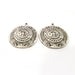 2 Silver Charms Antique Silver Plated Charms (33mm)  G16163