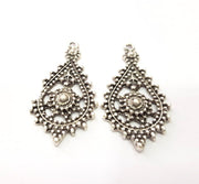2 Silver Charms Antique Silver Plated Charms (51x28mm)  G16455