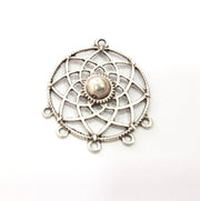 2 Silver Charms Connector Antique Silver Plated Charms (39x31mm)  G17051