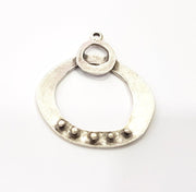 2 Silver Charms Antique Silver Plated Charms (52x39mm)  G17050