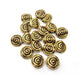 5 Spiral Beads 12 mm Antique Bronze Plated Metal  G16177