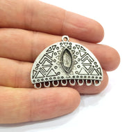 2 Silver Charms Connector Findings Antique Silver Plated Metal Charms (42x24mm)  G16185