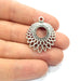 4 Silver Charms Antique Silver Plated Charms (33x27mm)  G16186