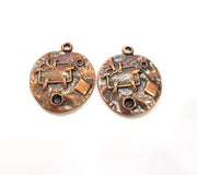 2 Copper Charm Antique Copper Charm (34x29mm) G16198