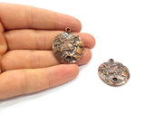 2 Copper Charm Antique Copper Charm (34x29mm) G16198