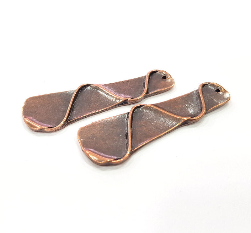 2 Copper Charm Antique Copper Charm (60x19mm) G16200