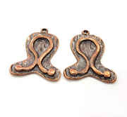 2 Copper Charm Antique Copper Charm (39x30mm) G16201