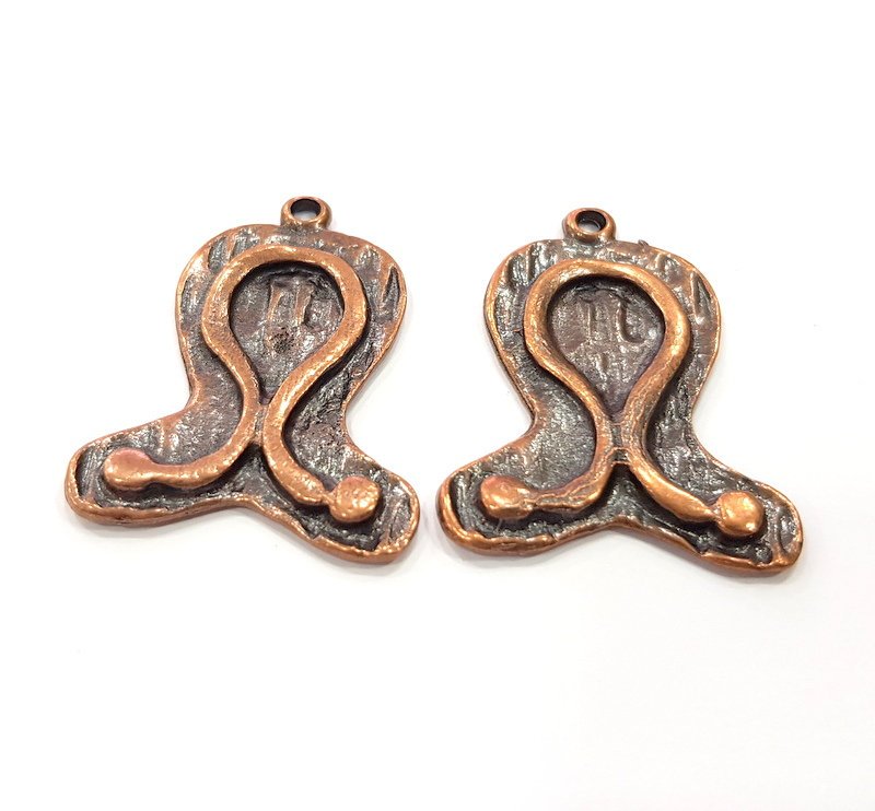 2 Copper Charm Antique Copper Charm (39x30mm) G16201