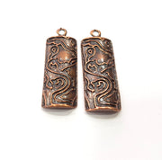 2 Copper Charm Antique Copper Charm (40x14mm) G16217