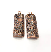 2 Copper Charm Antique Copper Charm (40x14mm) G16217