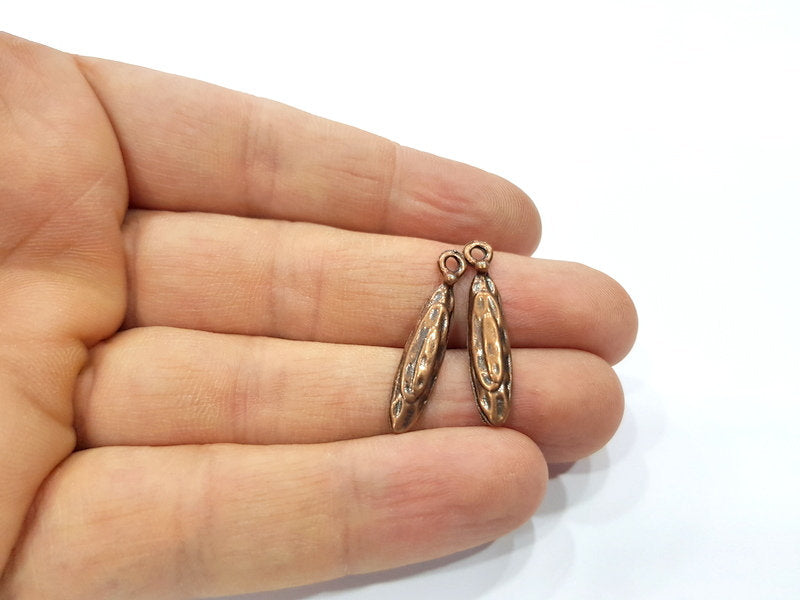 10 Copper Charm Antique Copper Charm (29x6mm) G16221