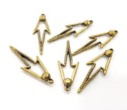 4 Antique Bronze Charm Antique Bronze Plated Metal  (43x14mm) G16235
