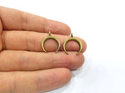 10 Crescent Charm Moon Charms Antique Bronze Charm Antique Bronze Plated Metal  (19x17mm) G16238