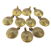 4 Spiral Charm Antique Bronze Charm (24x17mm) G16242