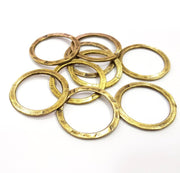 10 Circle Connector Findings Antique Bronze Plated Findings (27mm) G16244