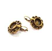 Earring Blank Backs Antique Bronze Resin Base inlay Cabochon Mountings Setting Antique Bronze Plated Brass (10mm blank) 1 pair G15425