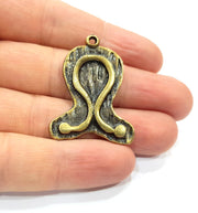 2 Antique Bronze Charm Antique Bronze Plated Charm (38x30mm) G16248