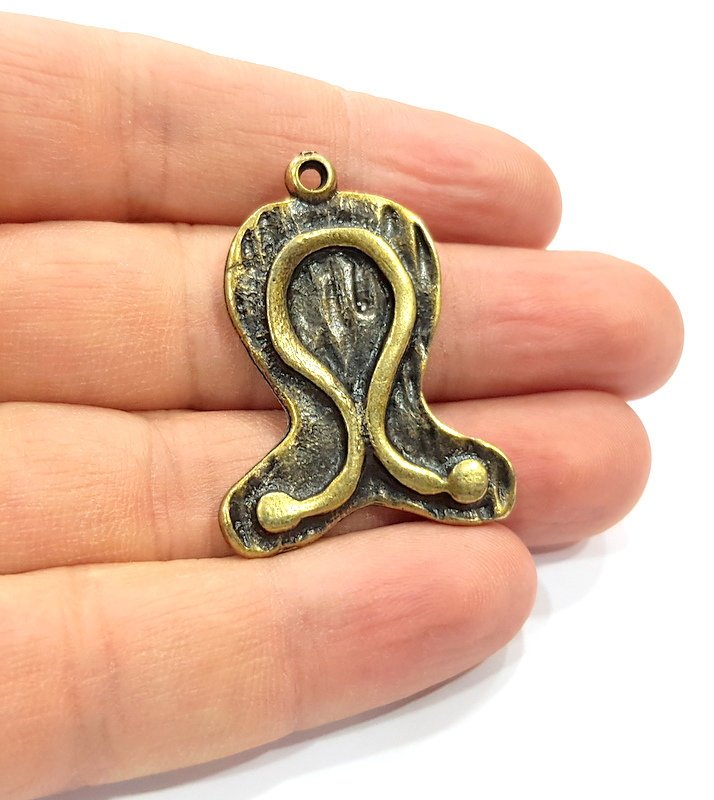 2 Antique Bronze Charm Antique Bronze Plated Charm (38x30mm) G16248