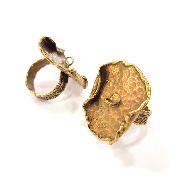 Antique Bronze Ring Blank Ring Setting Mountings (28mm Blank ) Antique Bronze Plated Brass G15426