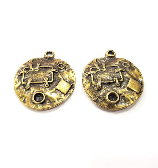 2 Antique Bronze Charm Antique Bronze Plated Charm (28mm) G16251