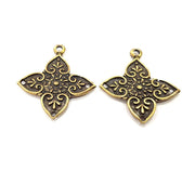 2 Antique Bronze Connector Charm Antique Bronze Plated Charm (37x32mm) G16254
