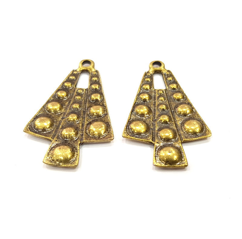 2 Antique Bronze Charm Antique Bronze Plated Charm (42x24mm) G16256