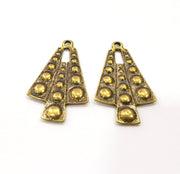 2 Antique Bronze Charm Antique Bronze Plated Charm (42x24mm) G16256