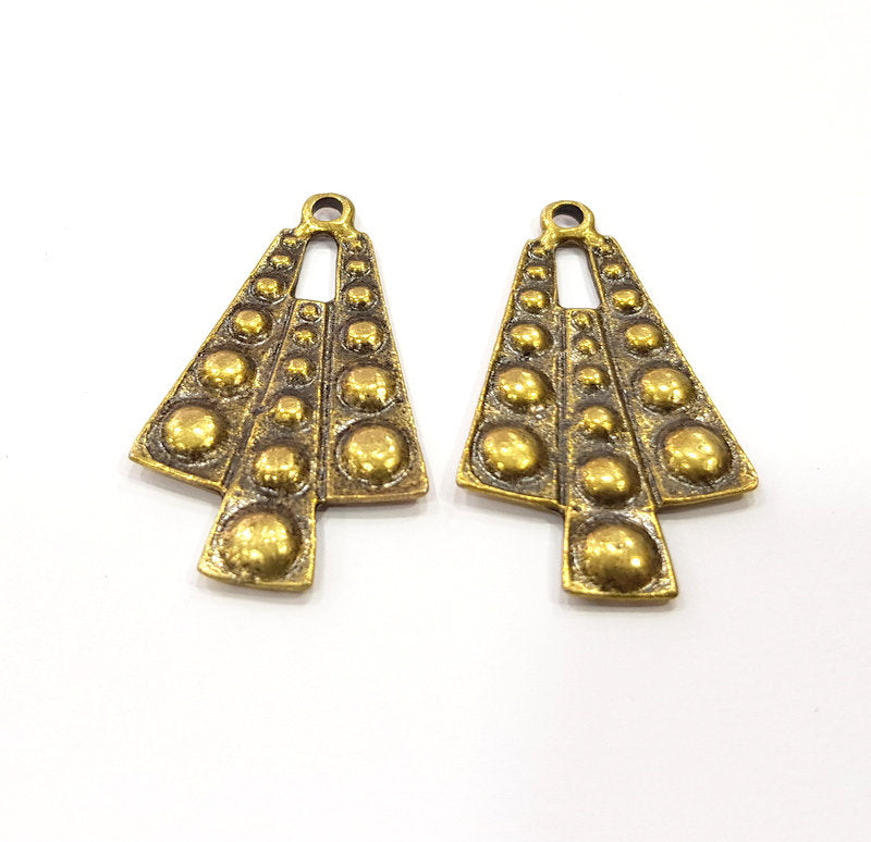2 Antique Bronze Charm Antique Bronze Plated Charm (42x24mm) G16256