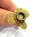 Clover Ring Blank Backs Ring Setting inlay Blank Mosaic Bezel Base Cabochon Mountings (10mm Blank)Antique Bronze Plated Brass G15428