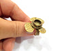 Clover Ring Blank Backs Ring Setting inlay Blank Mosaic Bezel Base Cabochon Mountings (10mm Blank)Antique Bronze Plated Brass G15428