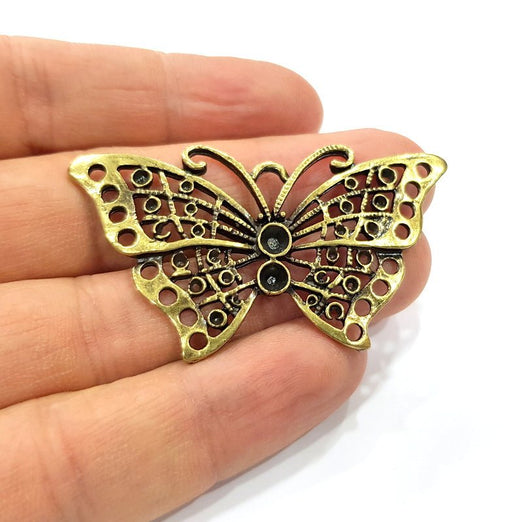 2 Butterfly Charm Antique Bronze Charm (57x32mm) G16257