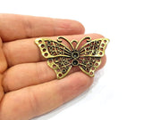 2 Butterfly Charm Antique Bronze Charm (57x32mm) G16257