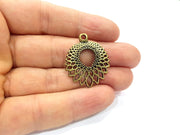 4 Antique Bronze Charm Antique Bronze Plated Charm (32x36mm) G16259