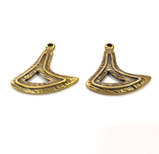 2 Antique Bronze Charm Antique Bronze Plated Charm (35x31mm) G16263