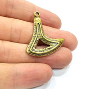 2 Antique Bronze Charm Antique Bronze Plated Charm (35x31mm) G16263