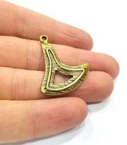 2 Antique Bronze Charm Antique Bronze Plated Charm (35x31mm) G16263
