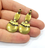 2 Antique Bronze Charm Antique Bronze Plated Charm (44x19mm) G16265