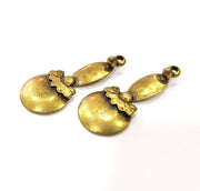 2 Antique Bronze Charm Antique Bronze Plated Charm (44x19mm) G16265