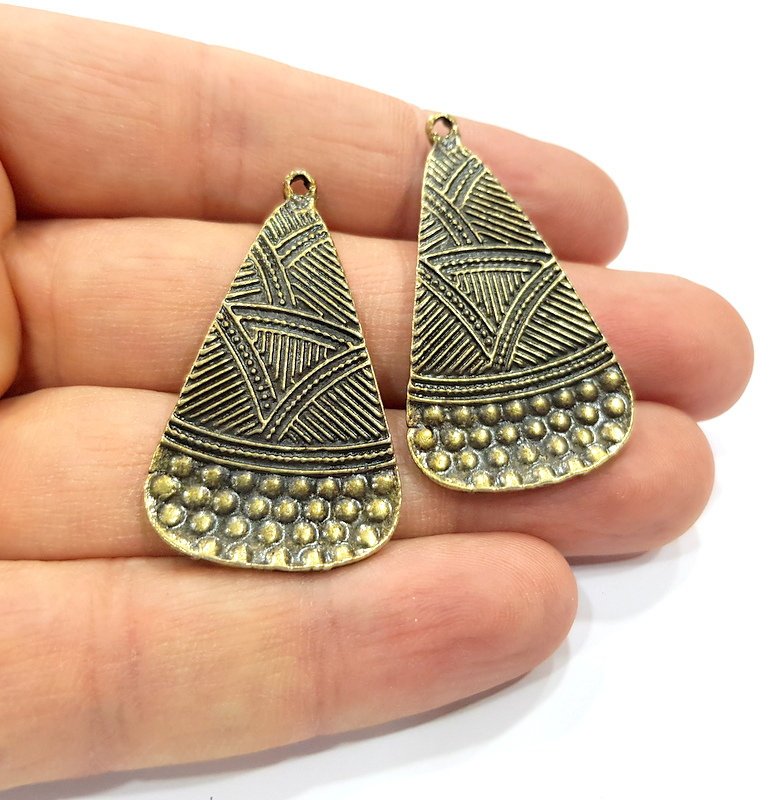 2 Antique Bronze Charm Antique Bronze Plated Charm (42x24mm) G16266