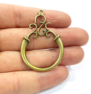 2 Antique Bronze Charm Antique Bronze Plated Charm (52x35mm) G16267