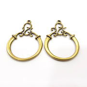 2 Antique Bronze Charm Antique Bronze Plated Charm (52x35mm) G16267