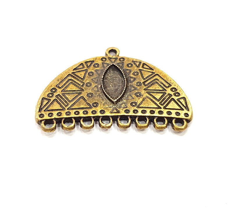 2 Antique Bronze Connector Charm Antique Bronze Plated Charm (42x38mm) G16268