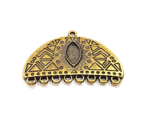 2 Antique Bronze Connector Charm Antique Bronze Plated Charm (42x38mm) G16268