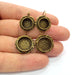 Earring Blank Backs Antique Bronze Resin Base inlay Cabochon Mountings Antique Bronze Plated Brass (14+10mm blank)  1 pair G15436