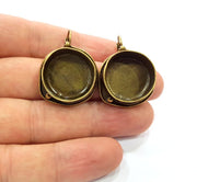 Earring Blank Backs Antique Bronze Resin Base inlay Cabochon Mountings Setting Antique Bronze Plated Brass (20mm blank) 1 pair G15436
